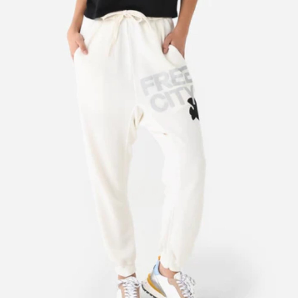 Free City Superfluff Lux Pocket Sweatpant Joggers White Sz XS